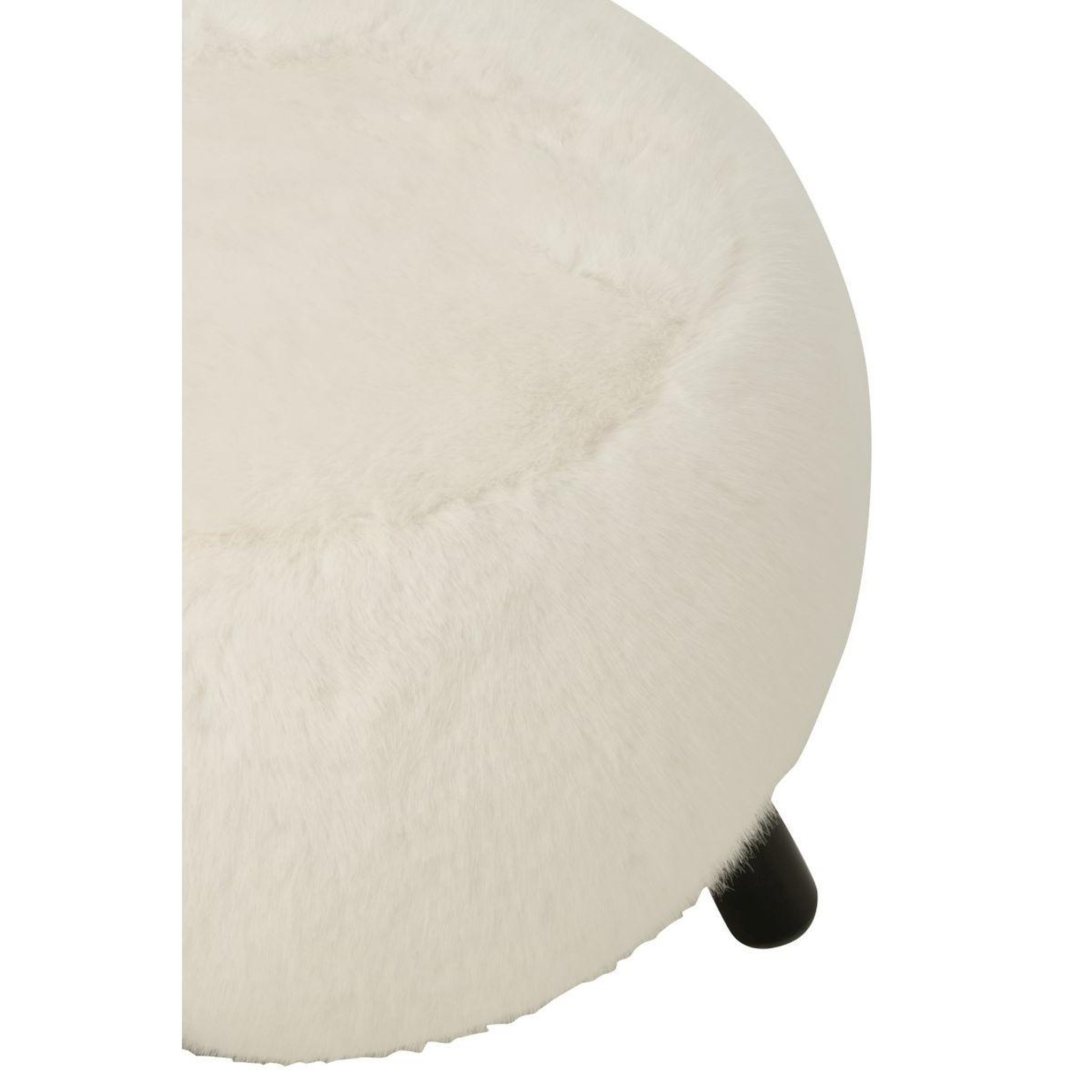 Voir la diapositive 3 : J-LINE Tabouret imitation fourrure  bun  53cm blanc