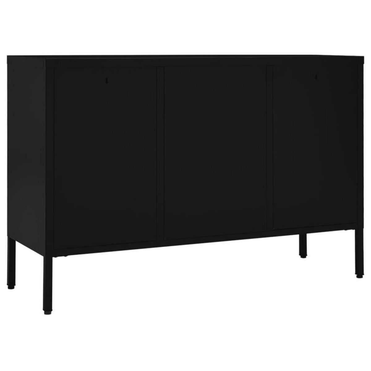 VIDAXL Buffet Noir 105x35x70 cm Acier et verre trempe