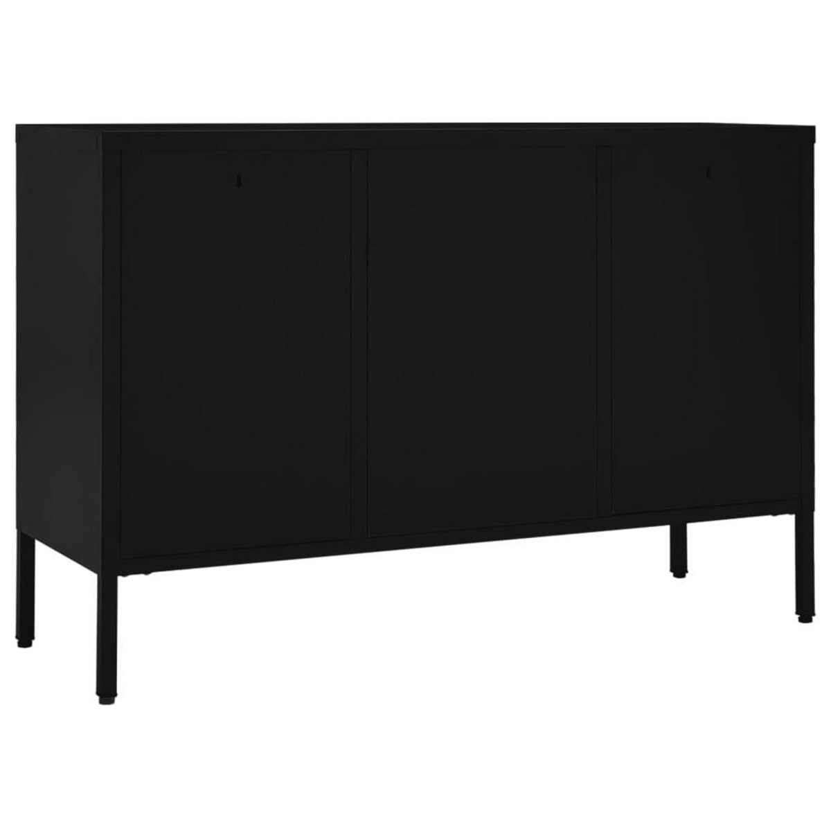 VIDAXL Buffet Noir 105x35x70 cm Acier et verre trempe