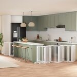 VIDAXL Barriere pour chien porte pliable 12 panneaux bois de peuplier