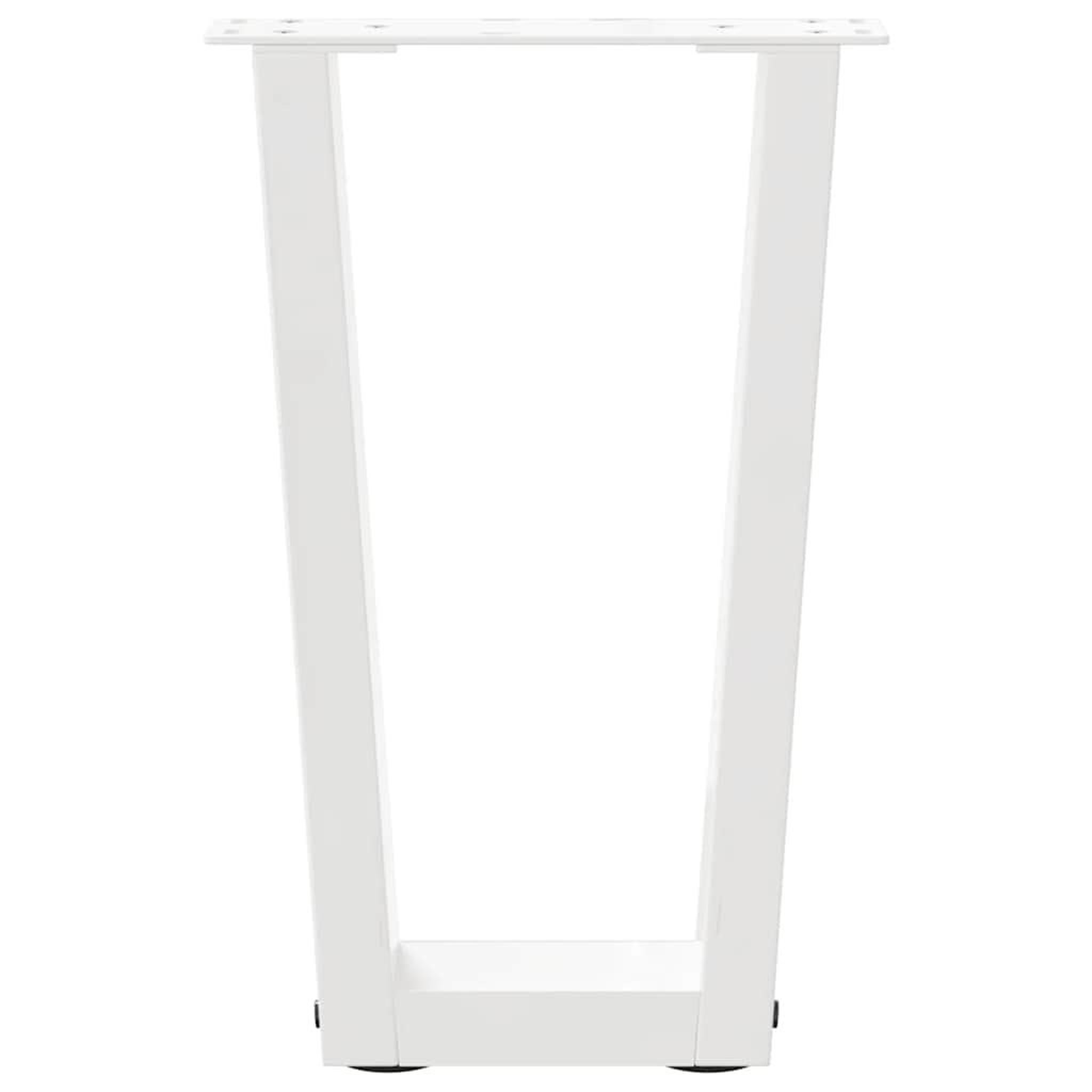 Voir la diapositive 5 : VIDAXL Pieds de table a manger forme de V 2 pcs blanc 28x(42-43,3) cm
