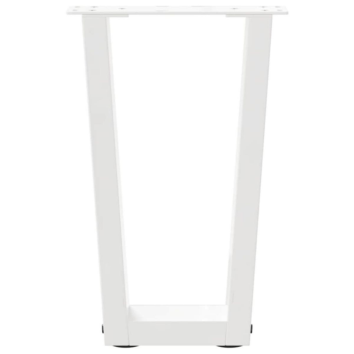 VIDAXL Pieds de table a manger forme de V 2 pcs blanc 28x(42-43,3) cm