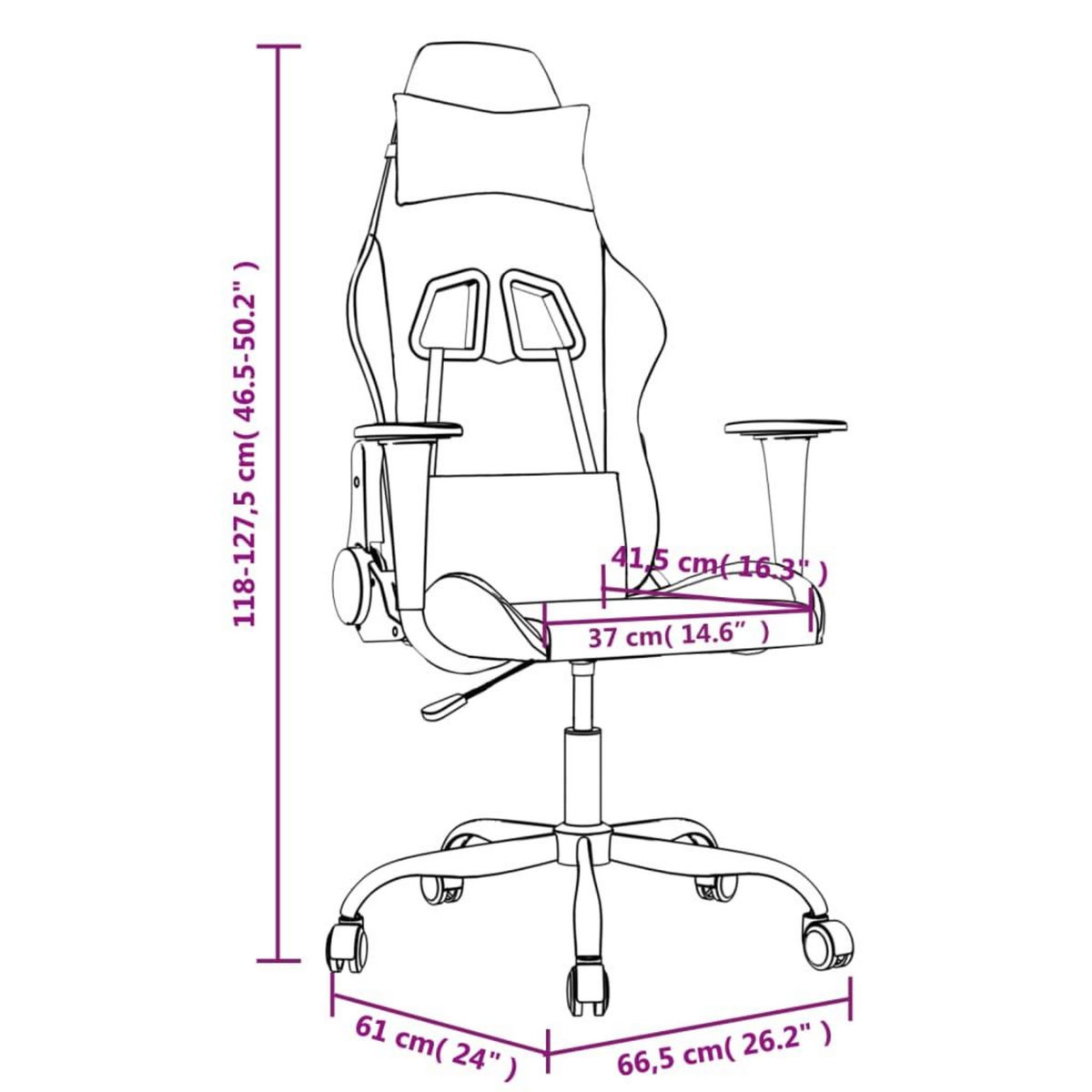 VIDAXL Chaise de jeu de massage noir similicuir