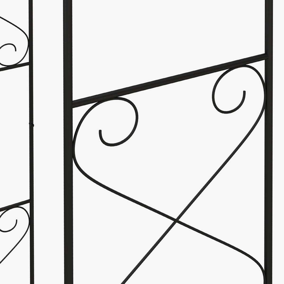 OUTSUNNY Arche de jardin avec portillon treillis style fer forgé métal époxy noir