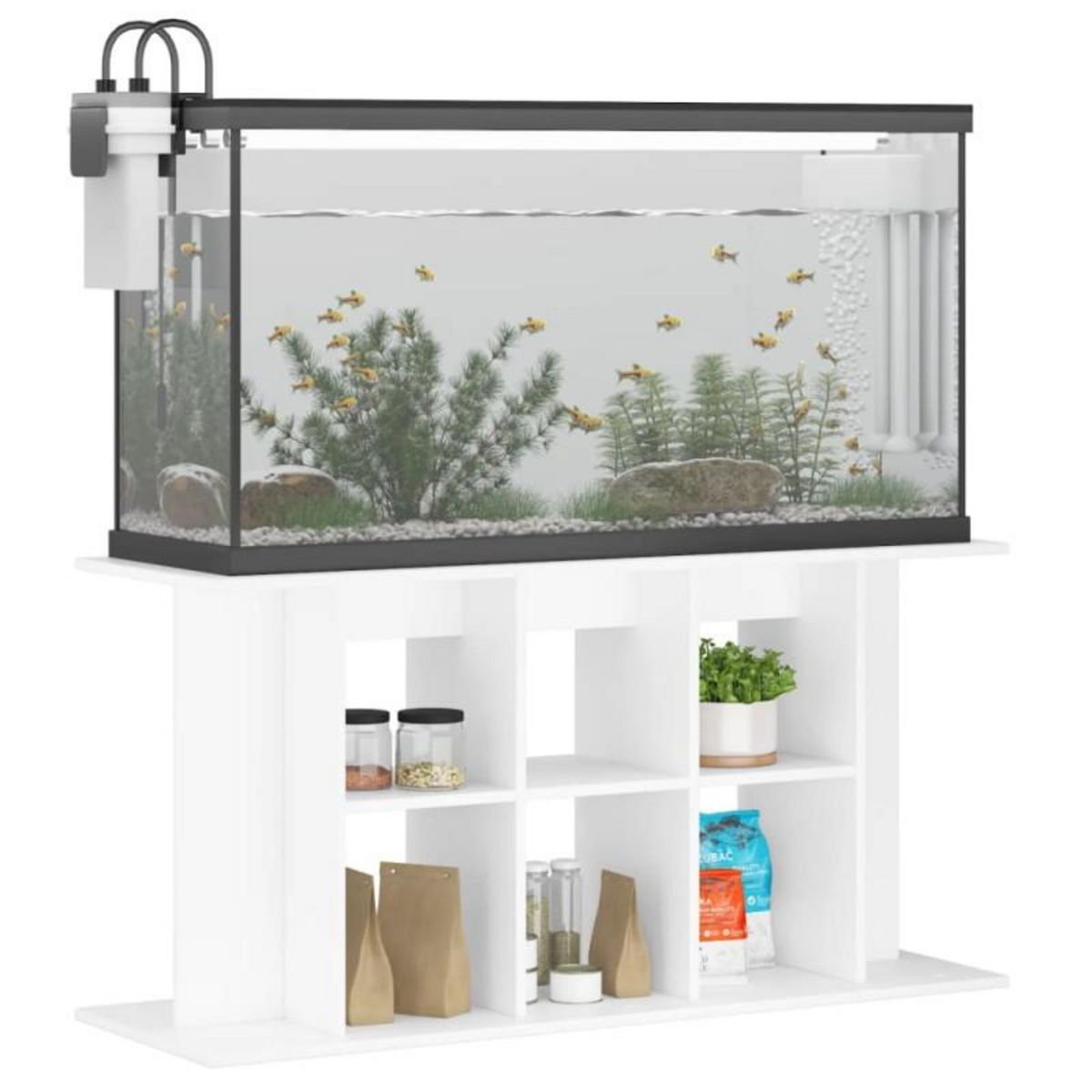 VIDAXL Support pour aquarium blanc 120x40x60 cm bois d ingénierie