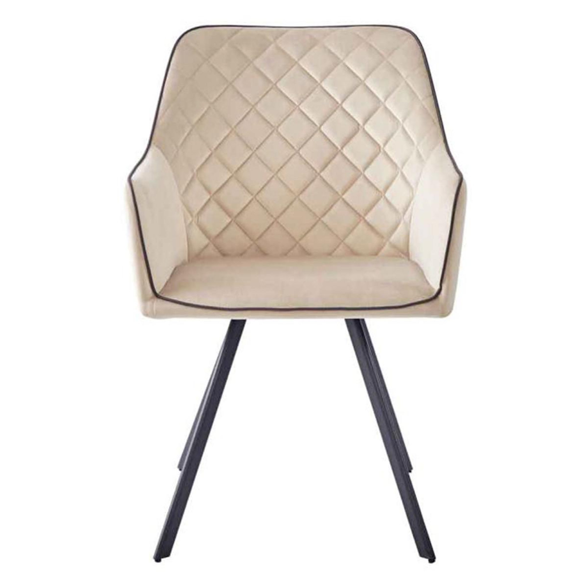 Paris Prix Chaise matelassée en velours  amber  85cm beige