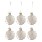 Paris Prix Lot de 6 Boules de Noël  Couronne  8cm Blanc