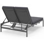 Voir la diapositive 4 : ID MARKET Lit bain de soleil double, transat de jardin inclinables double, en acier avec matelas gris anthracite