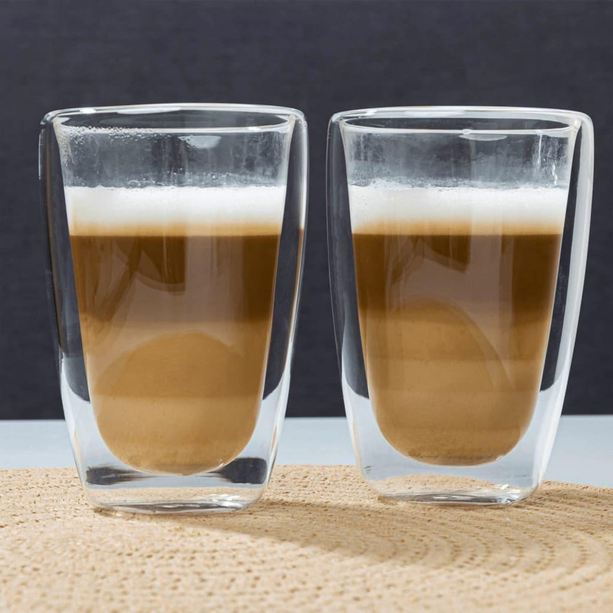 HI HI Ensemble de verres a latte macchiato 2 pcs 400 ml transparent