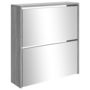 Voir la diapositive 4 : VIDAXL Armoire a chaussures miroir 2 niveaux Sonoma gris 63x17x67 cm