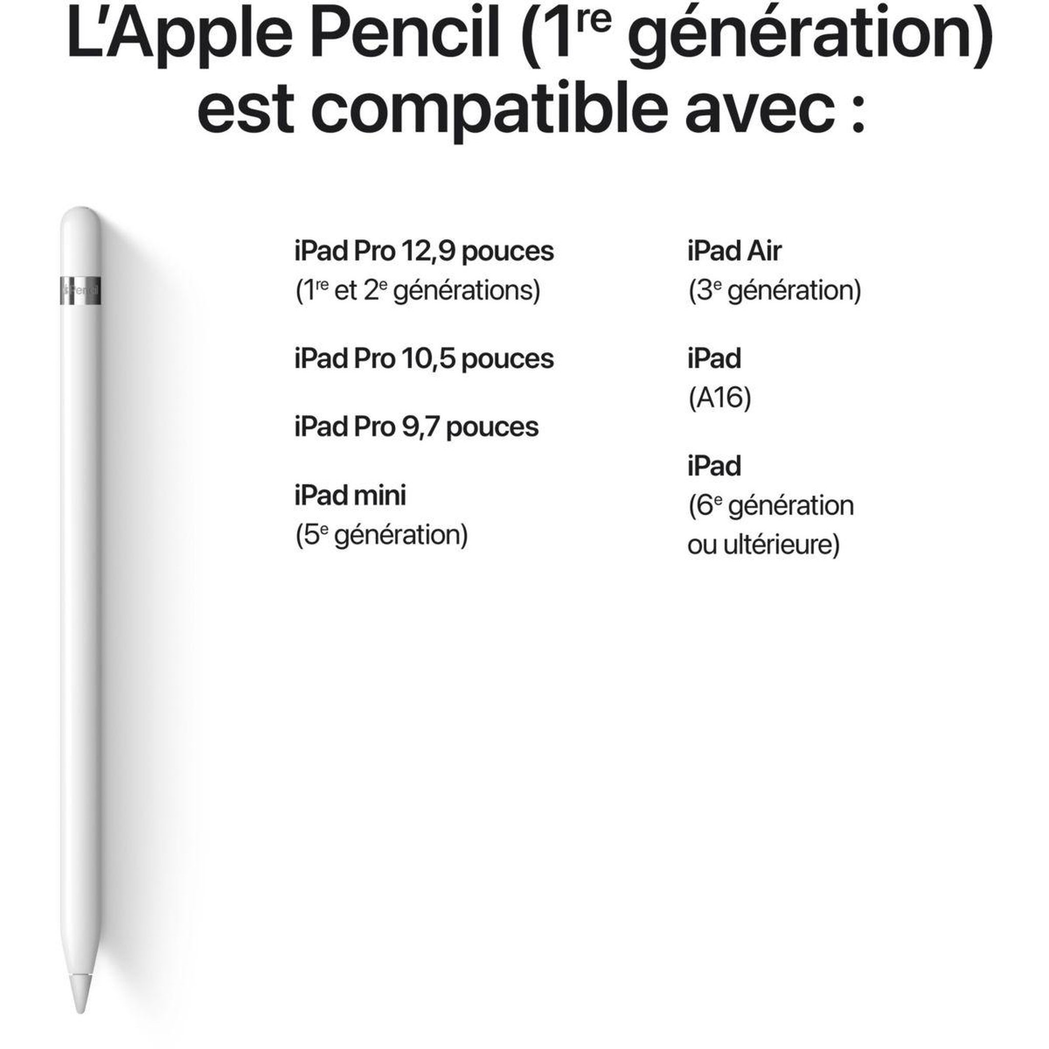 Voir la diapositive 3 : APPLE Stylet pencil 1ere generation