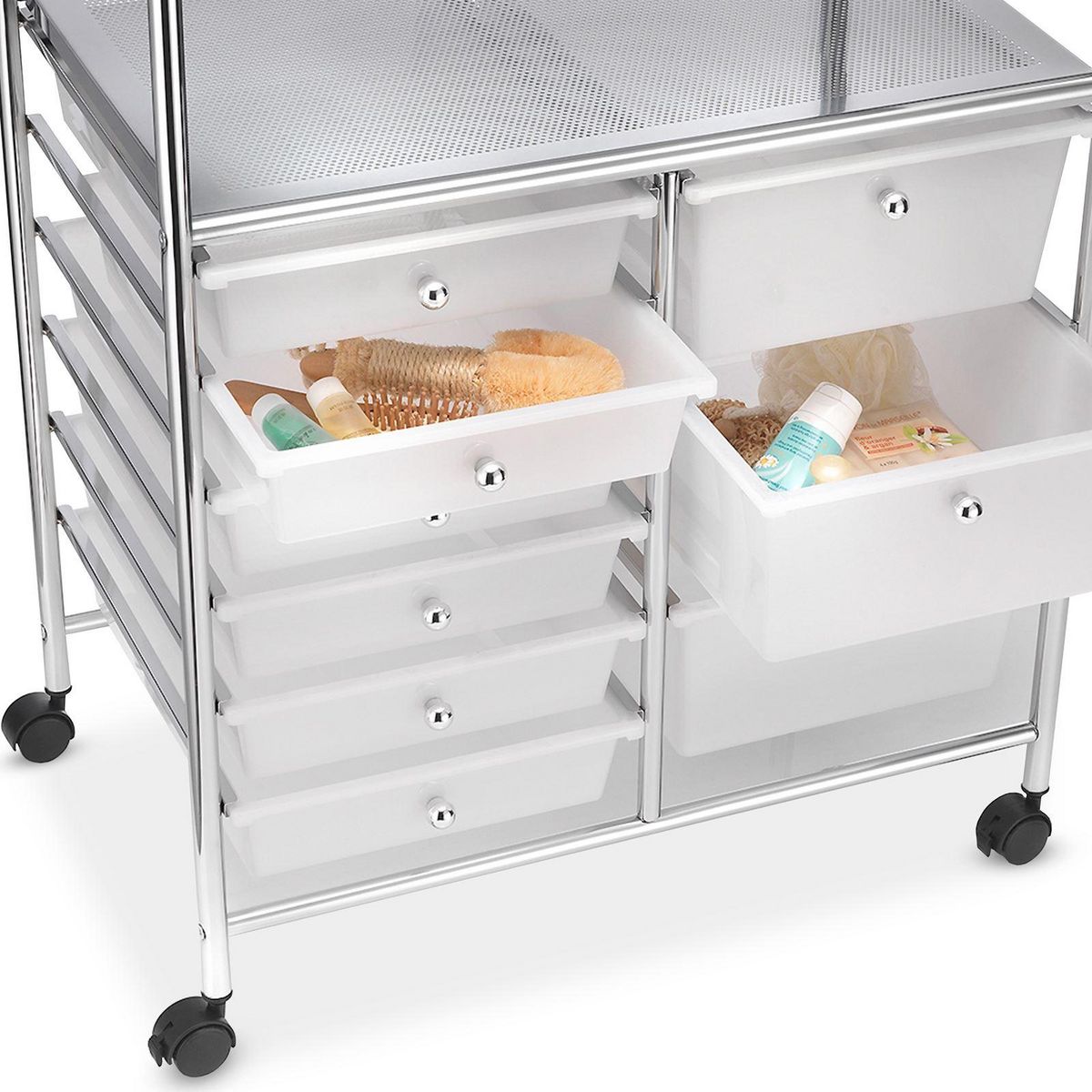 IDIMEX Caisson sur roulettes MARITA, 6 + 3 tiroirs, chromé