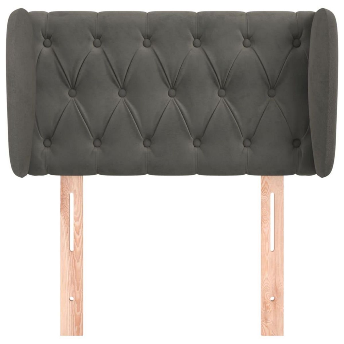 VIDAXL Tete de lit avec oreilles Gris fonce 83x23x78/88 cm Velours