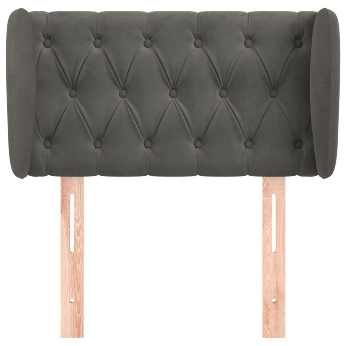 VIDAXL Tete de lit avec oreilles Gris fonce 83x23x78/88 cm Velours