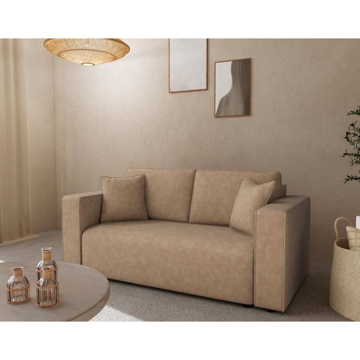 BEST MOBILIER Topaze - canapé droit 2 places en simili