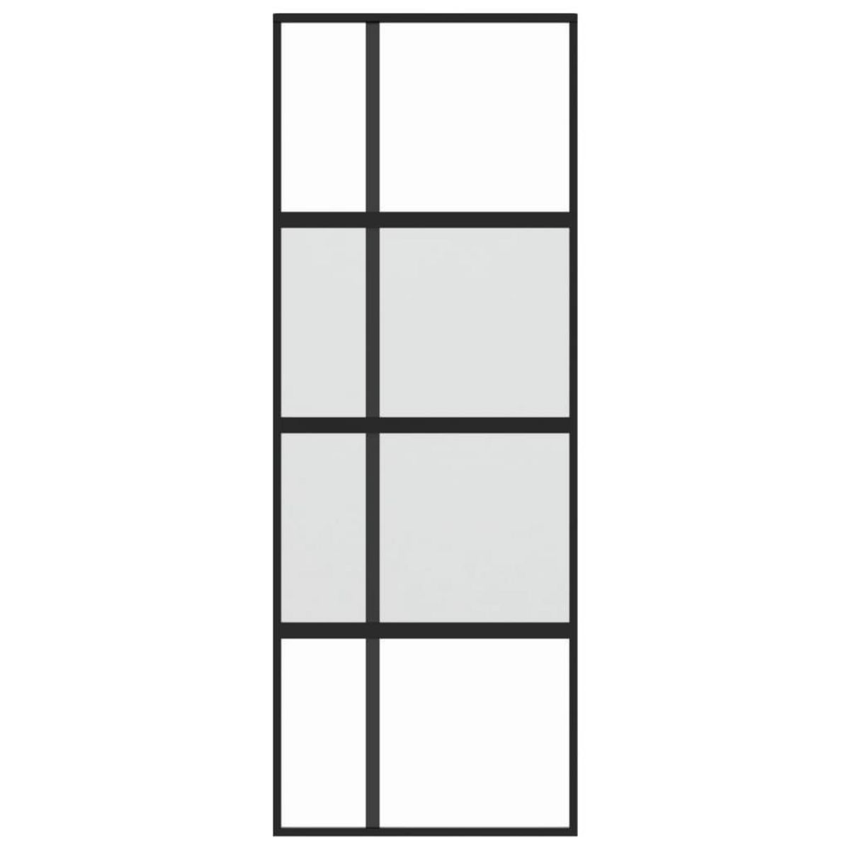 VIDAXL Porte coulissante noir 76x205 cm verre trempe aluminium