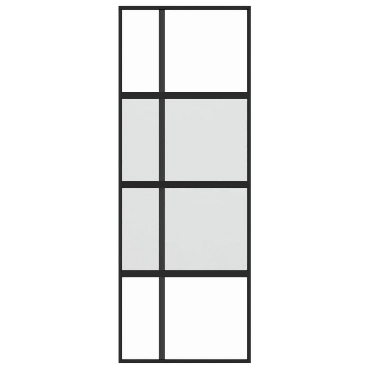 VIDAXL Porte coulissante noir 76x205 cm verre trempe aluminium