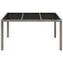 Voir la diapositive 3 : VIDAXL Table de jardin dessus en verre Gris 150x90x75cm Resine tressee