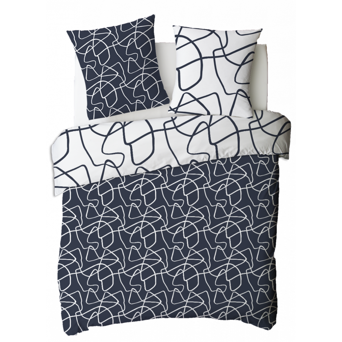 FUTURE HOME Parure de lit 2 personnes géométrique abstrait réversible
