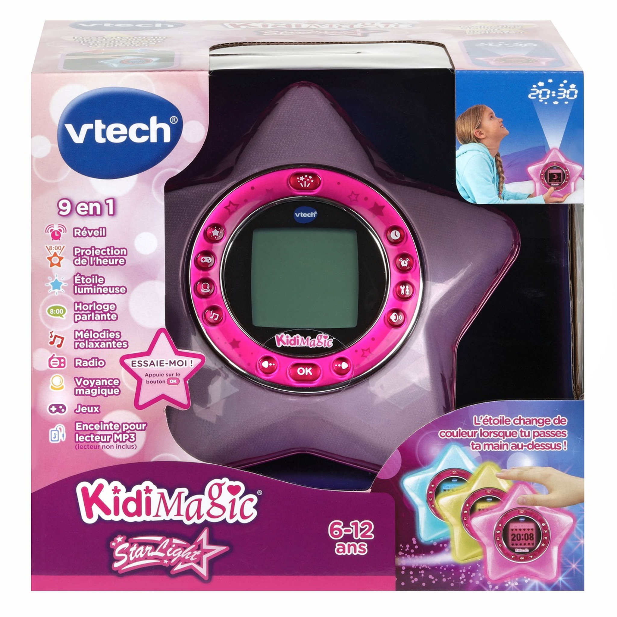Voir la diapositive 4 : VTECH Réveil Kidimagic Starlight Rose