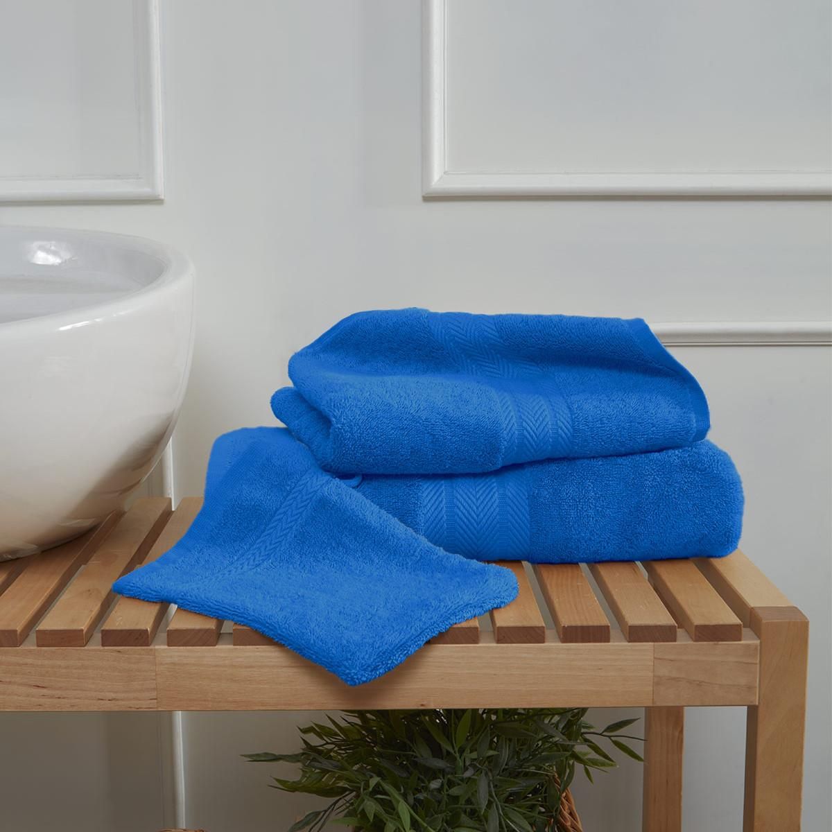 Sensei Maison Ensemble de bain 3 pièces (1 drap de bain + 1 serviette de toilette + 1 gant) LUXURY