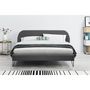 Voir la diapositive 4 : CONCEPT USINE Structure de lit 140 x 190 cm en velours gris et pieds noirs PHOENIX