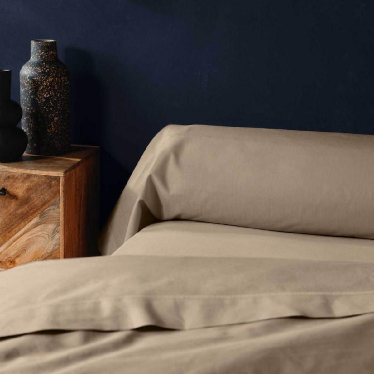 Paris Prix Taie de Traversin  Lina  85x185cm Sable