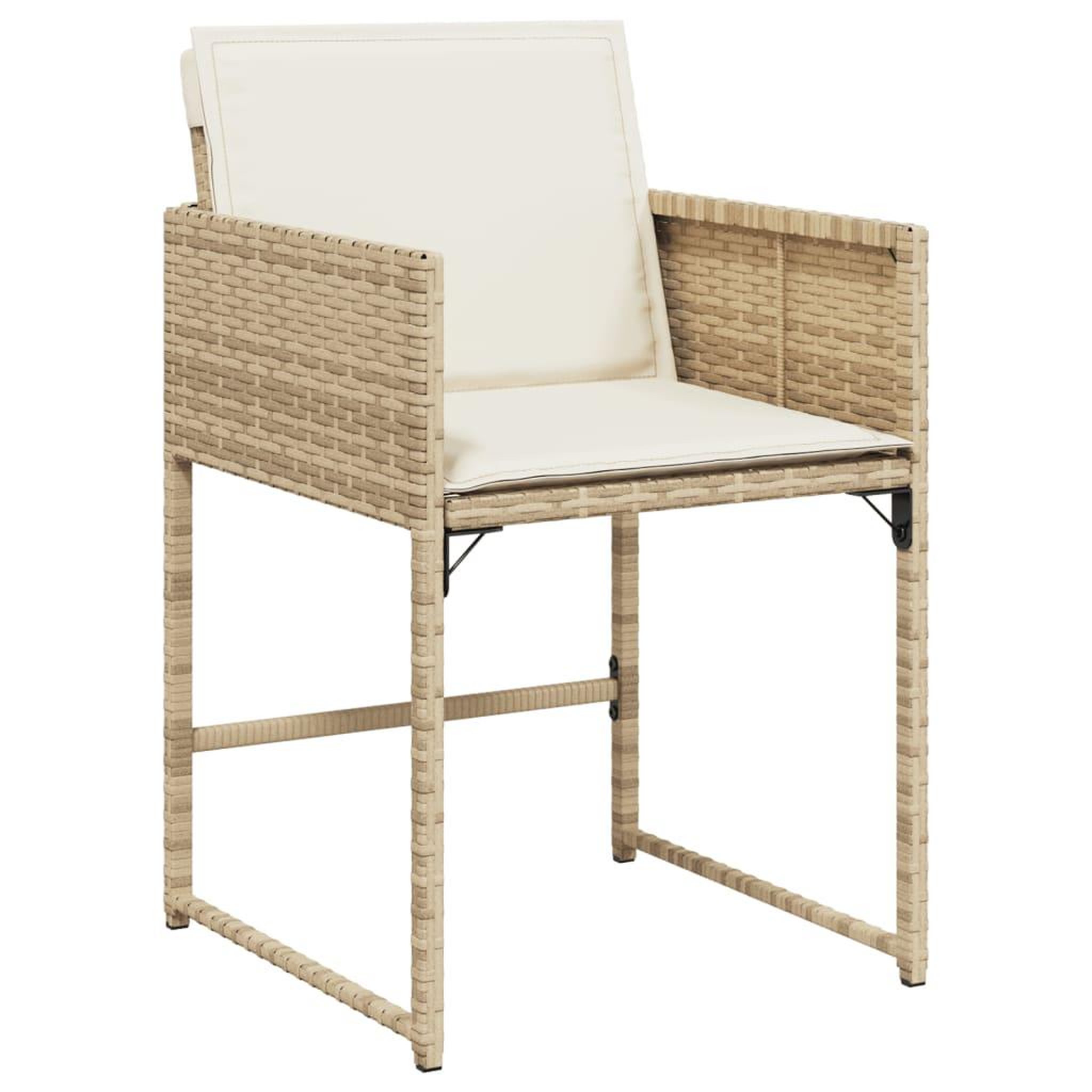Voir la diapositive 5 : VIDAXL Ensemble a manger de jardin et coussins 7 pcs beige poly rotin