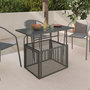 Voir la diapositive 3 : ID MARKET Table basse de jardin relevable rectangulaire 100 cm RIO structure métal et cordage gris anthracite