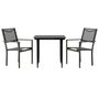 Voir la diapositive 2 : VIDAXL Ensemble a manger de jardin 3 pcs noir textilene et acier