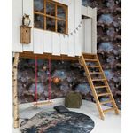 Noordwand Noordwand Papier peint Good Vibes Galaxy Planets and Text Bleu et noir