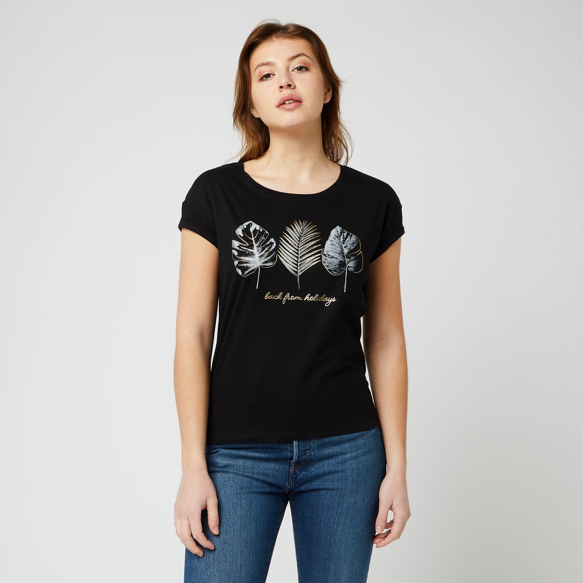 INEXTENSO T-shirt noir femme