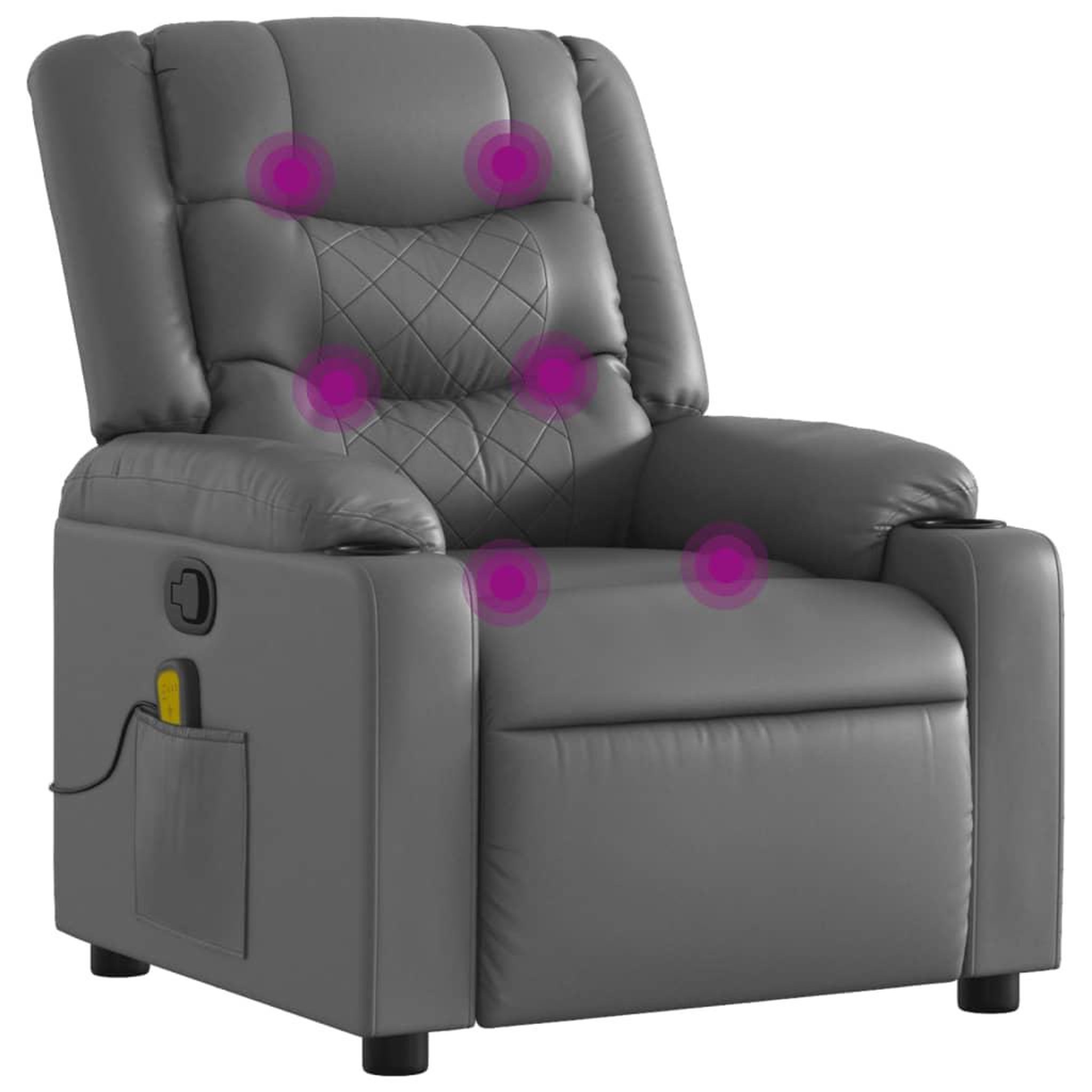 Voir la diapositive 2 : VIDAXL Fauteuil de massage inclinable Gris Similicuir