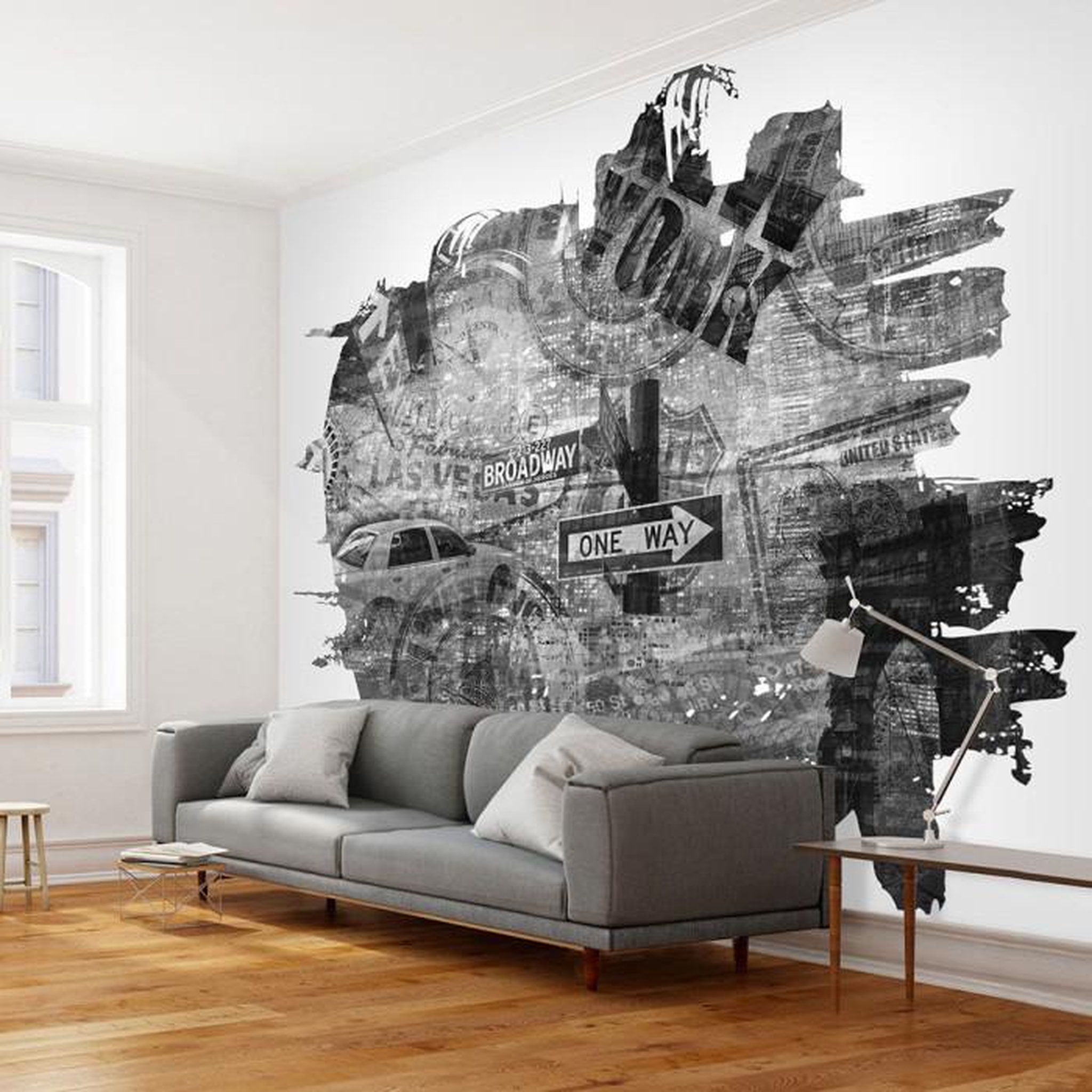Paris Prix Papier Peint  Black & White New York Collage. Coloris disponibles : Multicolore