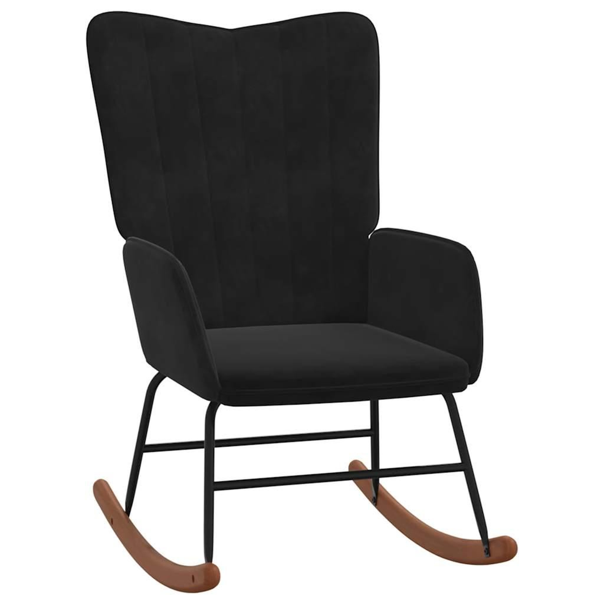 Voir la diapositive 4 : VIDAXL Chaise a bascule avec repose-pied Noir Velours