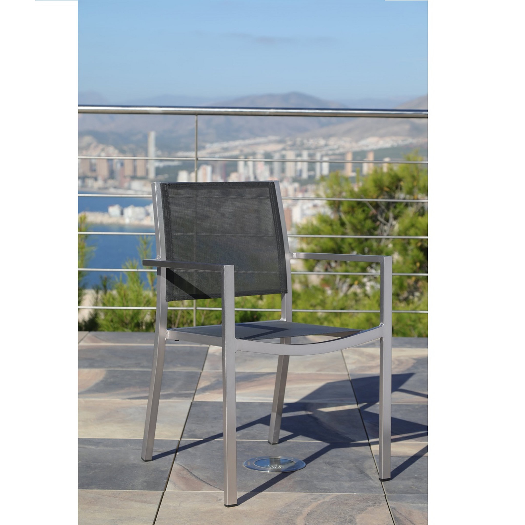 Voir la diapositive 1 : Fauteuil de jardin empilable 55x58x85cm aluminium CASSIS