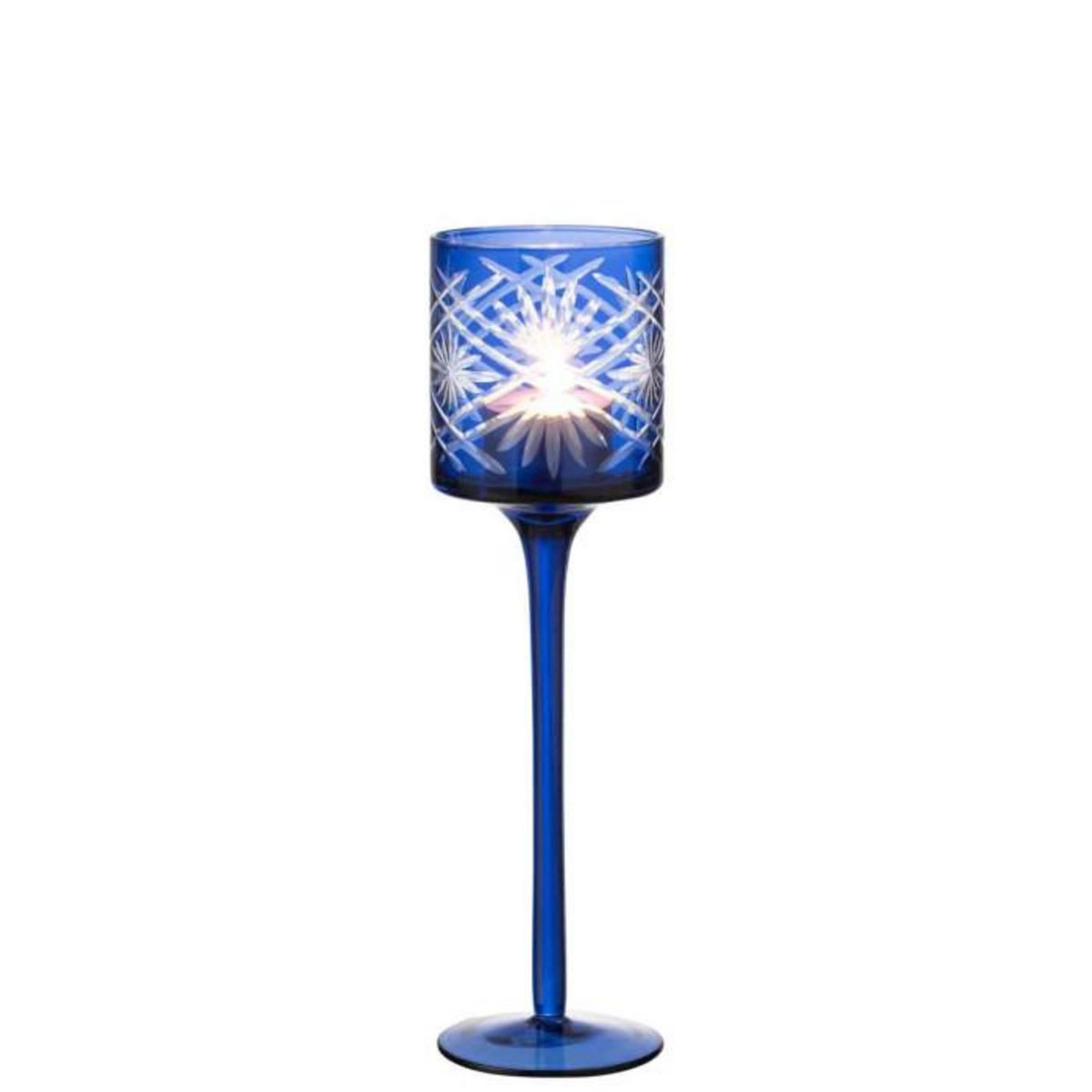 Paris Prix Photophore sur Pied Déco  Santorini  25cm Bleu