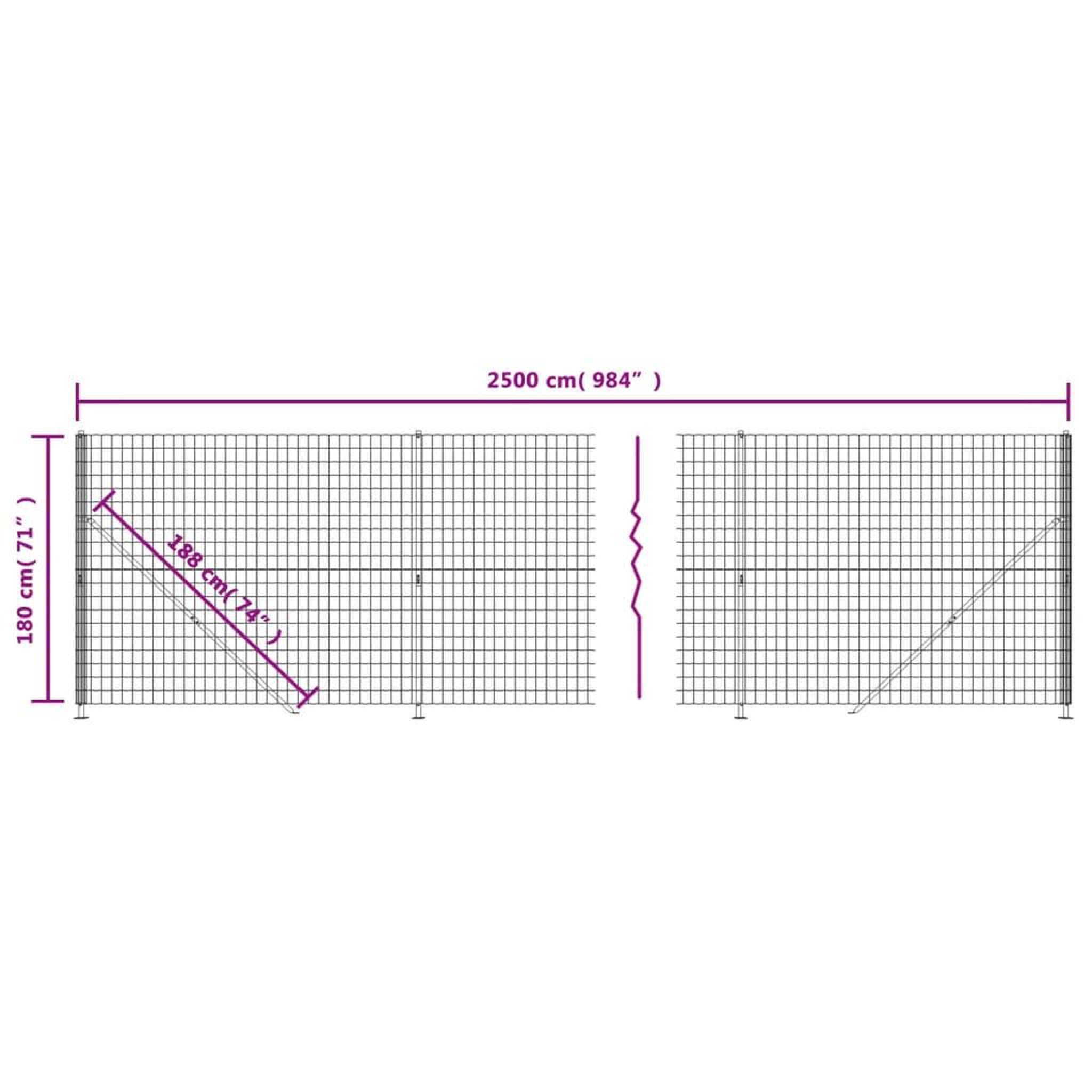 Voir la diapositive 6 : VIDAXL Cloture en treillis metallique avec bride anthracite 1,8x25 m