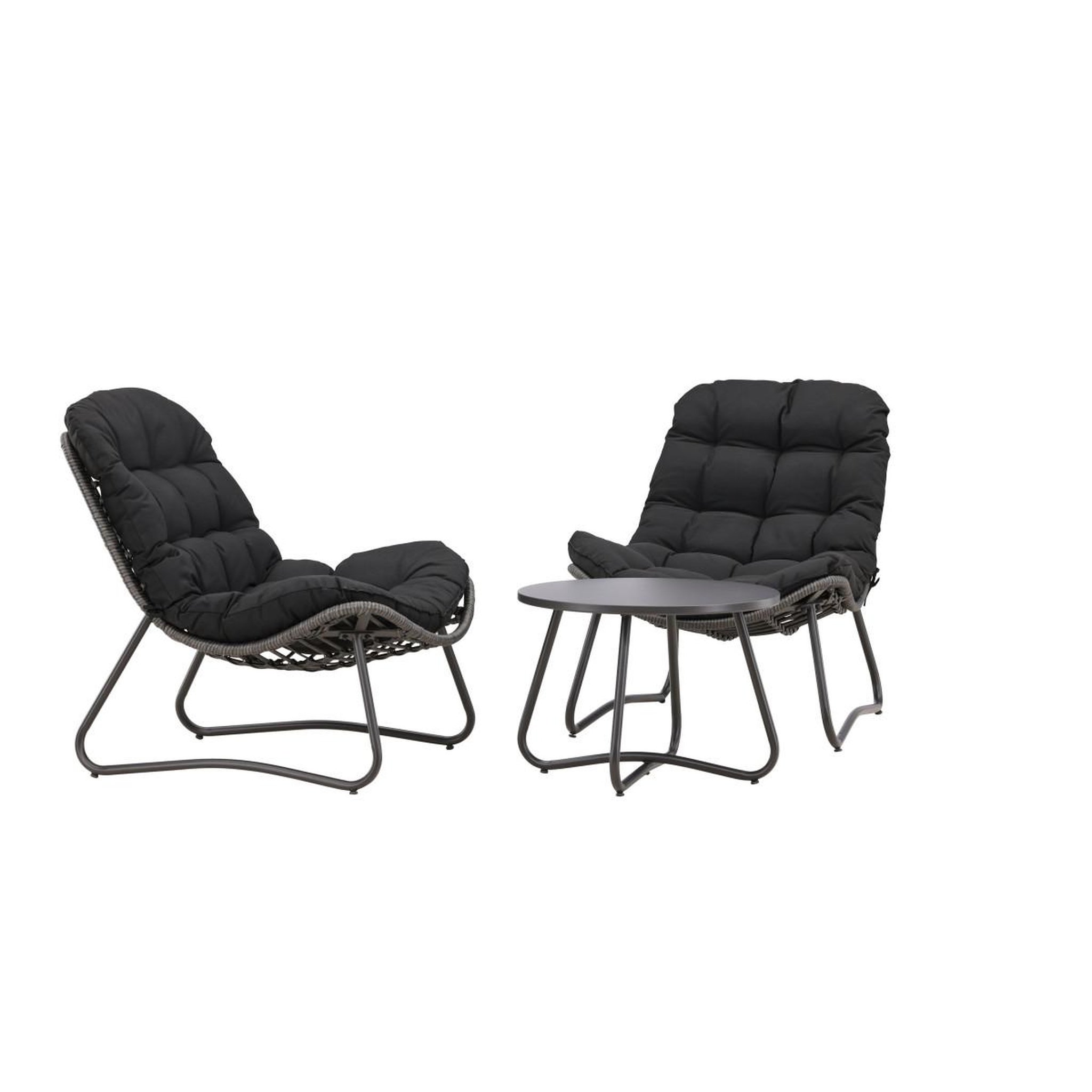Voir la diapositive 2 : Paris Prix Salon de jardin 2 places  cata  93cm anthracite