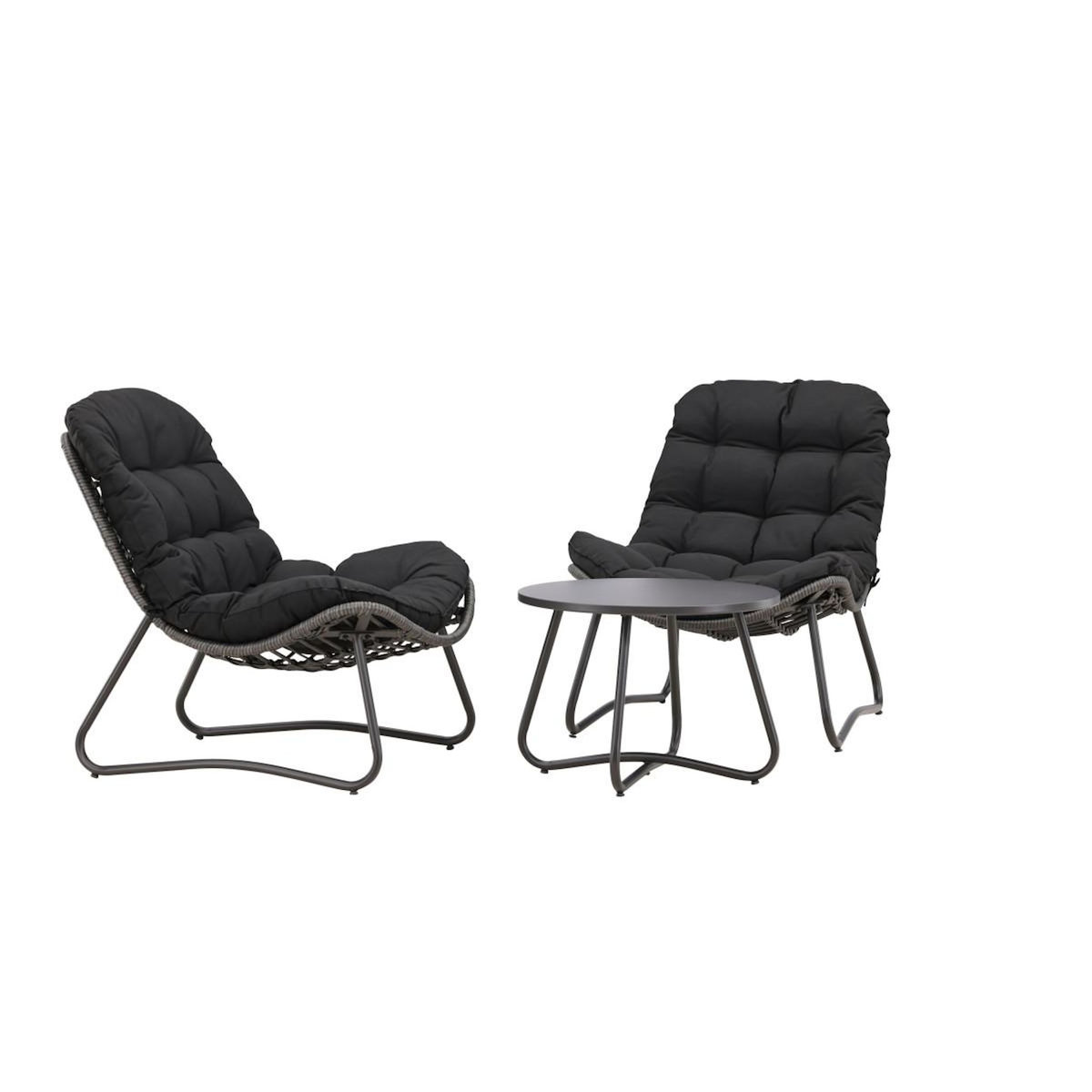 Paris Prix Salon de Jardin 2 Places  Cata  93cm Anthracite