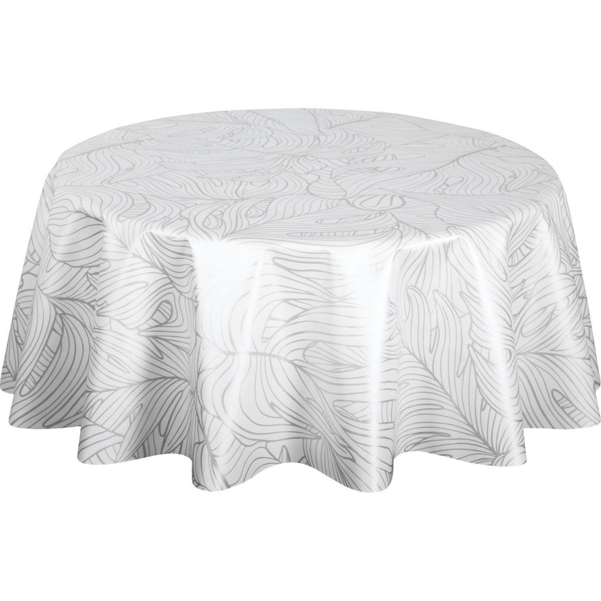 HABITABLE Nappe ronde en toile cirée nacrée NERV - Diam. 150 cm - Blanc