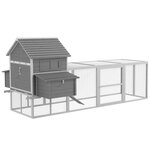 PAWHUT Poulailler cottage cage à poules sur pied dim. 310L x 149l x 149H cm multi-équipement bois sapin gris