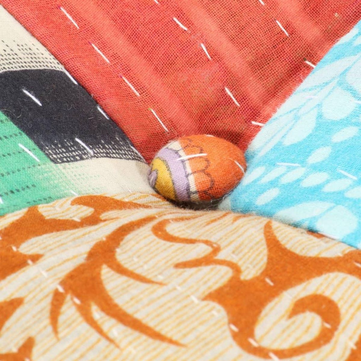 VIDAXL Pouf 60x70x36 cm Patchwork Tissu