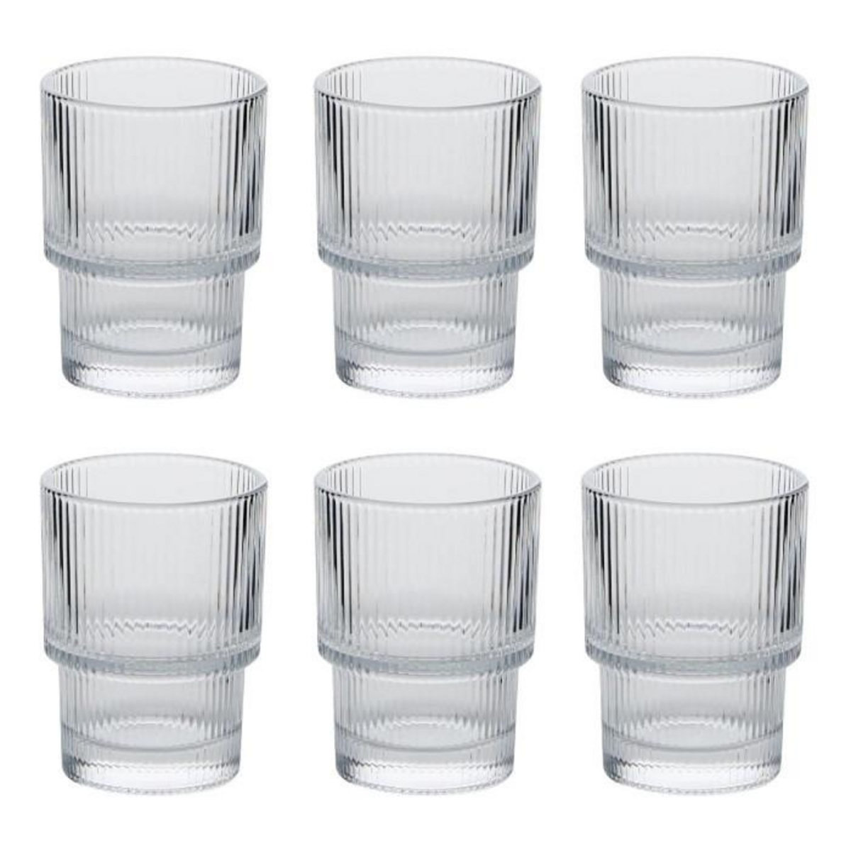 SECRET DE GOURMET Lot de 6 Gobelets Bas  Emili'eau  19cl Transparent