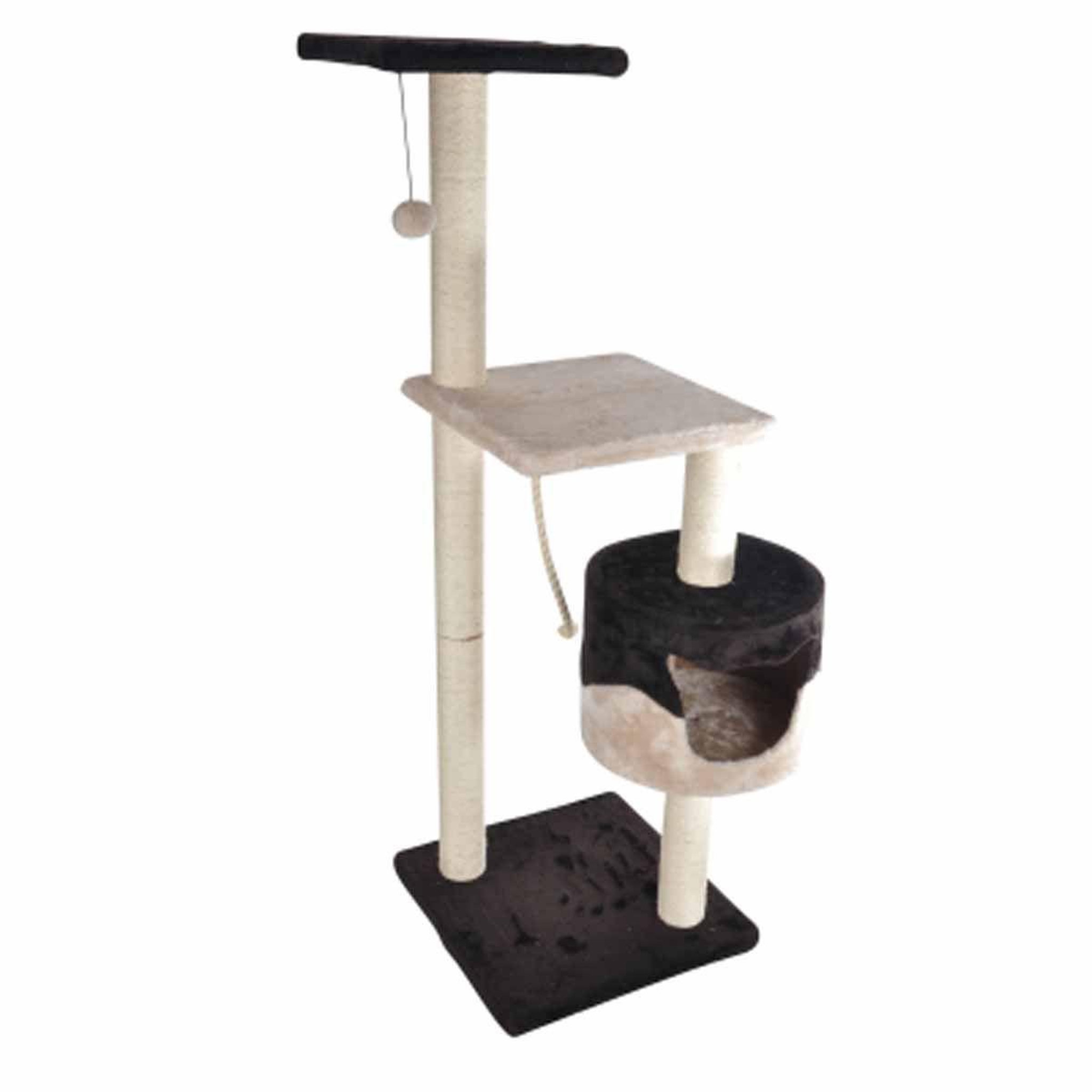 LOVE STORY Arbre à chat avec niche  2 plateformes  106cm marron