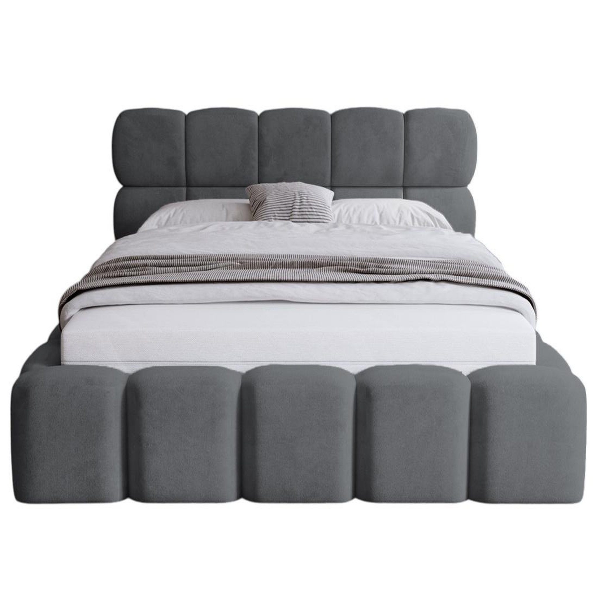 Voir la diapositive 4 : BEST MOBILIER Mariposa - lit coffre - 140x200 cm - sommier inclus - en velours
