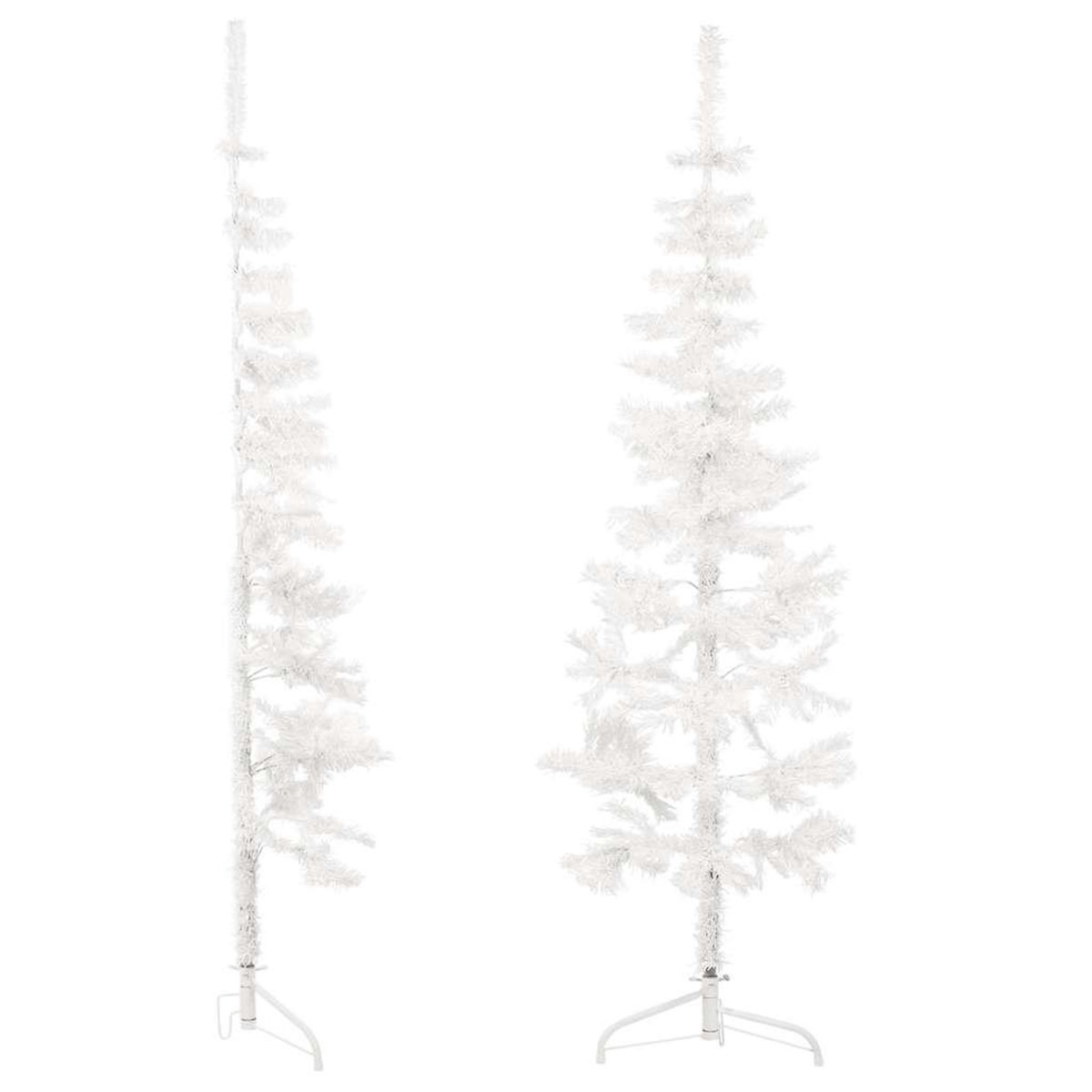 VIDAXL Demi sapin de Noël artificiel mince avec support Blanc 180 cm