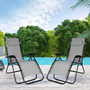 Voir la diapositive 2 : ID MARKET Lot de 2 fauteuils de jardin inclinables RELAX grand confort gris anthracite