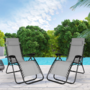 Voir la diapositive 2 : ID MARKET Lot de 2 fauteuils de jardin inclinables RELAX grand confort gris anthracite