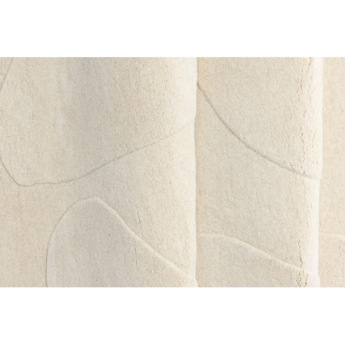 Paris Prix Tapis Déco Ovale en Laine  Enard  175x290cm Blanc